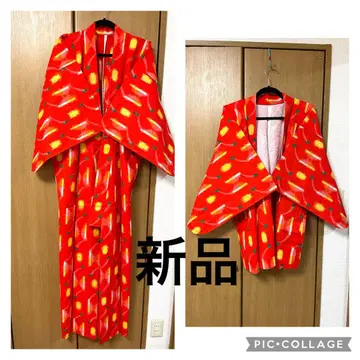 기모노 겉옷 앙상블 새상품 택 포함 레트로