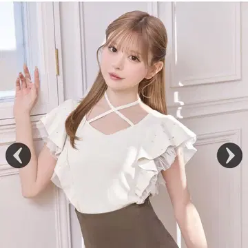 미셸 마카롱 반팔 니트 베이지 XS 사이즈