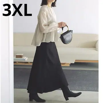 이번 시즌 25SS 23구 3XL 조젯 새틴 내로우 스커트 플레어