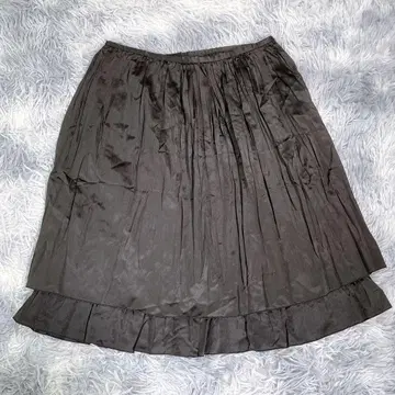 COMME CA ISM [L] 플레어 미디 스커트 블랙 빅 사이즈
