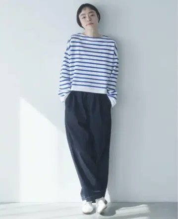 Cacco 완판템 러셀 뜨개 와이드 보더 티셔츠 호보 닛