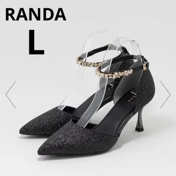 [새상품] RANDA 2way 글리터 스트랩 펌프스 L 블랙