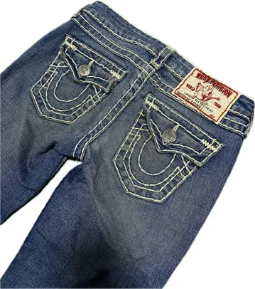 true religion 데님 화이트 스티치 초와이드 스티치 W26
