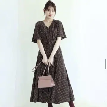 Mystrada 벨트 소매 플레어 원피스