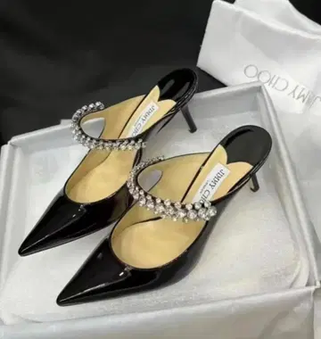JIMMY CHOO 블랙 비쥬 힐 23.5cm