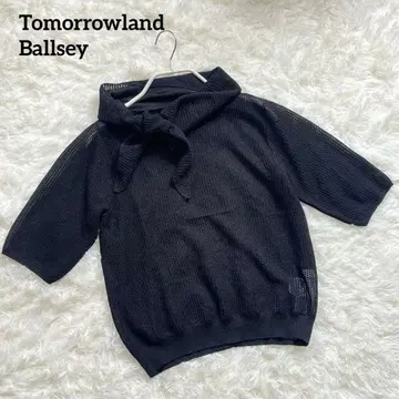 투모로우랜드 Ballsey 페이퍼 레이스 스카프 넥 풀오버