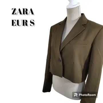 ZARA 테일러드 자켓 숏 기장 단추 1개 자라 올리브