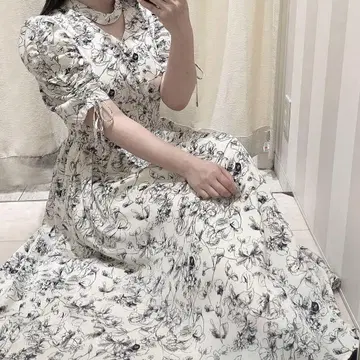 evelyn 초커 롱 원피스