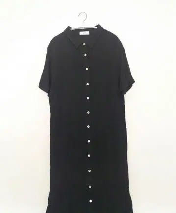 AKTE 롱 셔츠 원피스 블랙