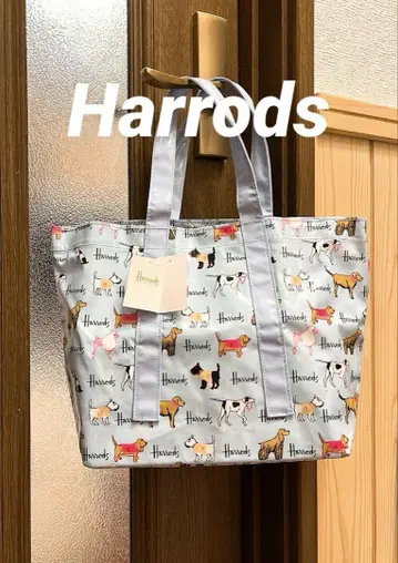 새상품 Harrods 해롯 토트백 강아지 패턴 택 포함