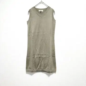 Pockets 롱 니트 슬리브리스 V넥 니트 면 100%