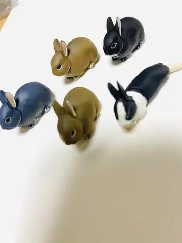 후루타 동물 컬렉션 토끼 피규어 5개 세트