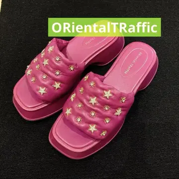 Oriental Traffic 별 모양 장식 비쥬 통굽 샌들
