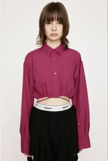 SLY RIBBON CROP 셔츠 핑크