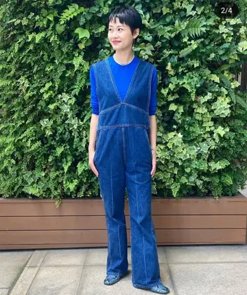컬렌티지 데님 살로펫 올인원