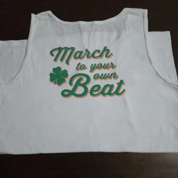 Jazzercise 탱크탑 S 화이트 클로버 패턴 프린트!