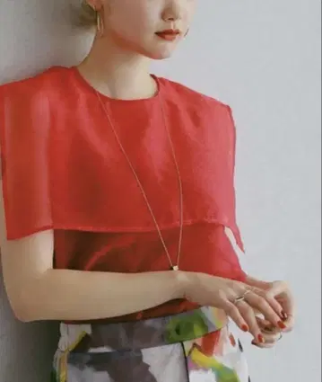 miette 오간자 세일러 상의 오렌지