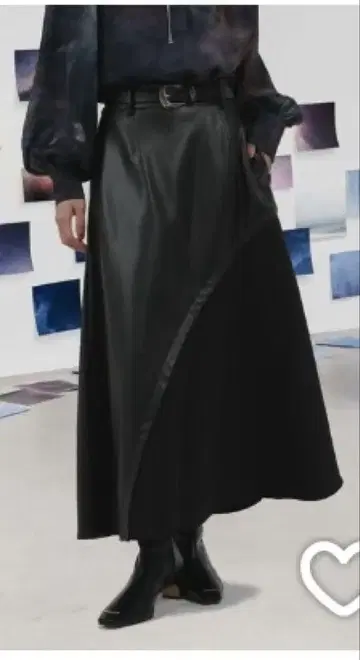 HARE 인조 가죽 절개 스커트
