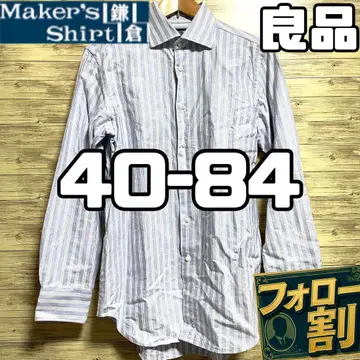 양호 (가마쿠라) 셔츠 스트라이프 긴팔 40-84 코튼 남성용