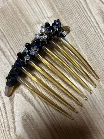콤플렉스 비즈 비즈 장식 헤어콤 약 15cm