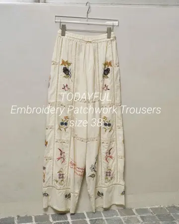 [미사용 새상품] EmbroideryPatchworkTrousers 38