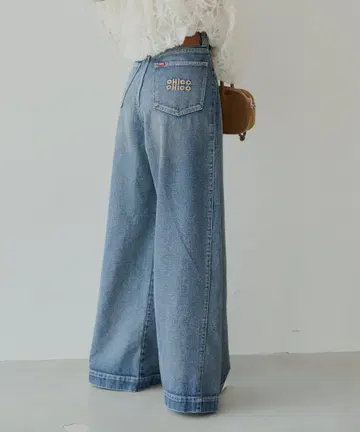 새상품 Chico 루즈 와이드 데님 S 블루 치코
