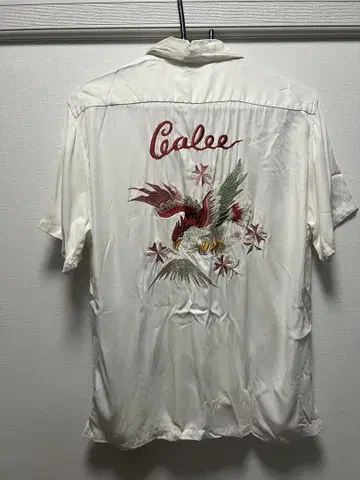 CALEE 오픈 카라 레이온 반팔 셔츠 스카 셔츠 후지산 화이트 S