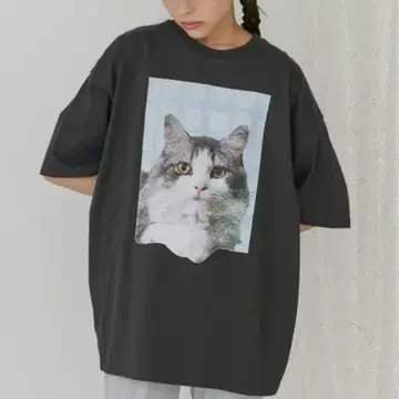 merryjenny 메리제니 깅엄 cat tee 티셔츠 그레이 F