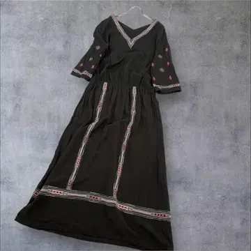 새상품급 프레임워크 린넨 혼방 IKAT motif 원피스