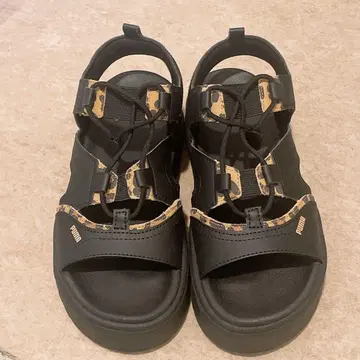 PUMA 메이즈 샌들 레이스 23cm 통굽 레오파드