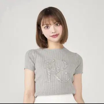 다리치 DR 비쥬 리브 니트 탑 그레이
