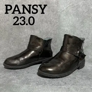 pansy 레인 숏부츠 에나멜 블랙 23.0