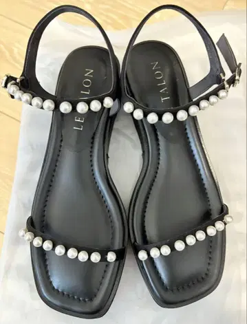 LE TALON 4cm 펄 플랫폼 샌들 블랙 L