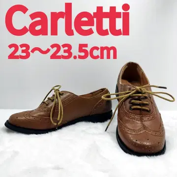 컨디션 최상 Carletti 브로그 장식 레이스업 슈즈 23~23.5