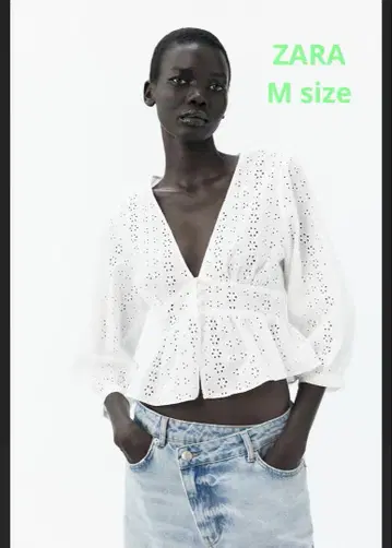 ZARA 자수 블라우스 레이스 블라우스