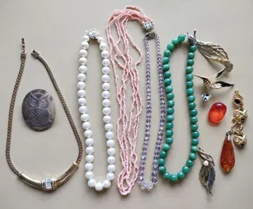 A004 유품 정리품 액세서리 목걸이 귀걸이 등 여러가지 모음