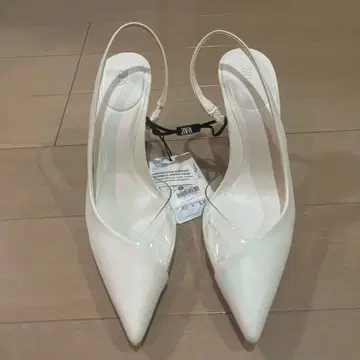 zara 백 스트랩 펌프스 힐 화이트