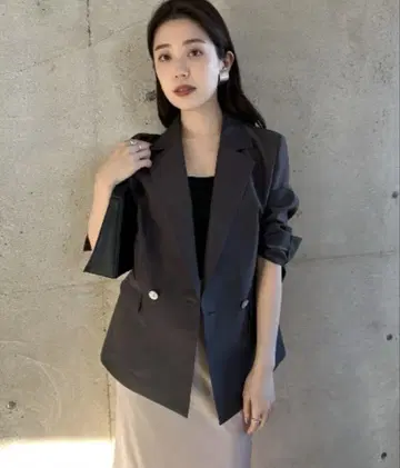 anuans 에어리 시어 자켓 차콜 그레이 S