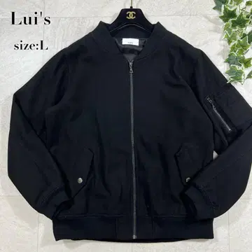 [ Lui's ] 블루종 MA-1 울 혼방 집업 루즈핏 블랙 L