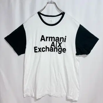 [새상품급] ARMANI EXCHANGE 티셔츠 로고 반팔 화이트