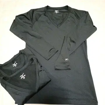 3매 묶음 MIZUNO 미즈노 언더웨어 9부 소매 남성용 L 블랙