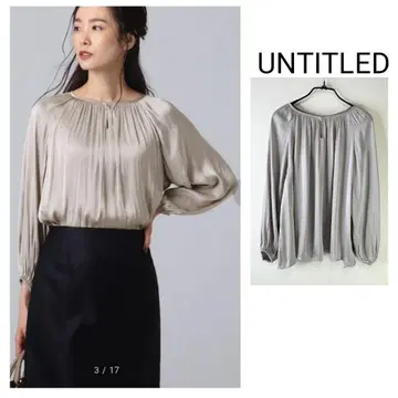 UNTITLED [세탁 가능] 릴리 새틴 개더 블라우스