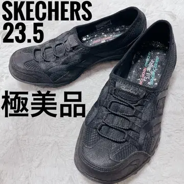 SKECHERS 블랙 스니커즈 슬립온 23.5cm