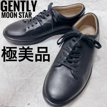 MOON STAR GENTLY 블랙 스니커즈 천연 가죽 남성용 26.5