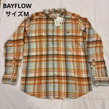 BAYFLOW 셔츠 사이즈 M 밝은 오렌지 계열 체크 무늬