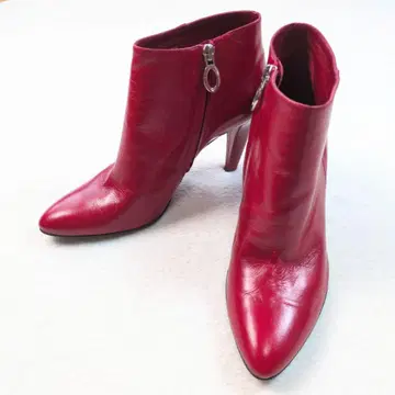 세르지오로시 레드 숏부츠 사이드 지퍼 24.5cm