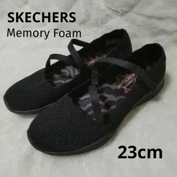 스케쳐스 메모리폼 스트랩 슈즈 블랙 23cm 새상품급