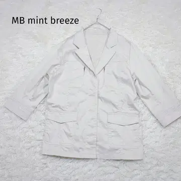 미 7부 소매 자켓 테일러드 지퍼 포켓 베이지