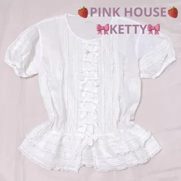 새상품급 PINK HOUSE 피코 레이스 프릴 블라우스 핑크하우스 케티