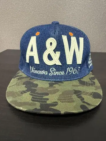 A&W 데님 카모플라쥬 스냅백 캡